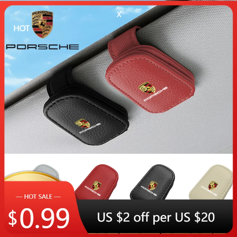 

Car Sticker For Porsche Car Interior Glasses Clip Sunshade Storage Brace Auto Accessories For Porsche Cayenne Panamera Macan 911