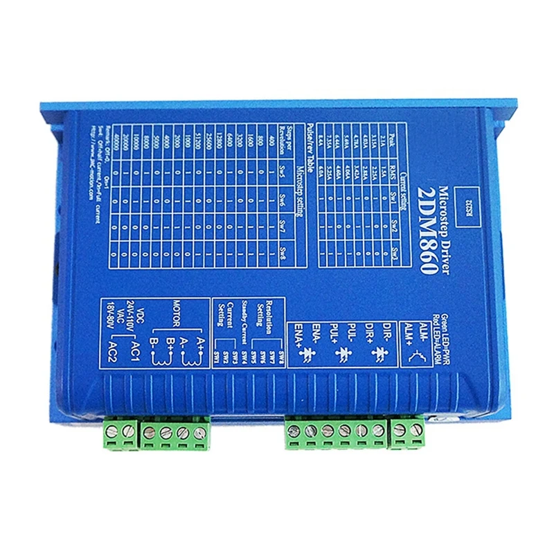 

Драйвер двигателя 2DM860, цифровой шаговый драйвер 86, напряжение привода шагового двигателя AC30-80V для гравировального станка с ЧПУ