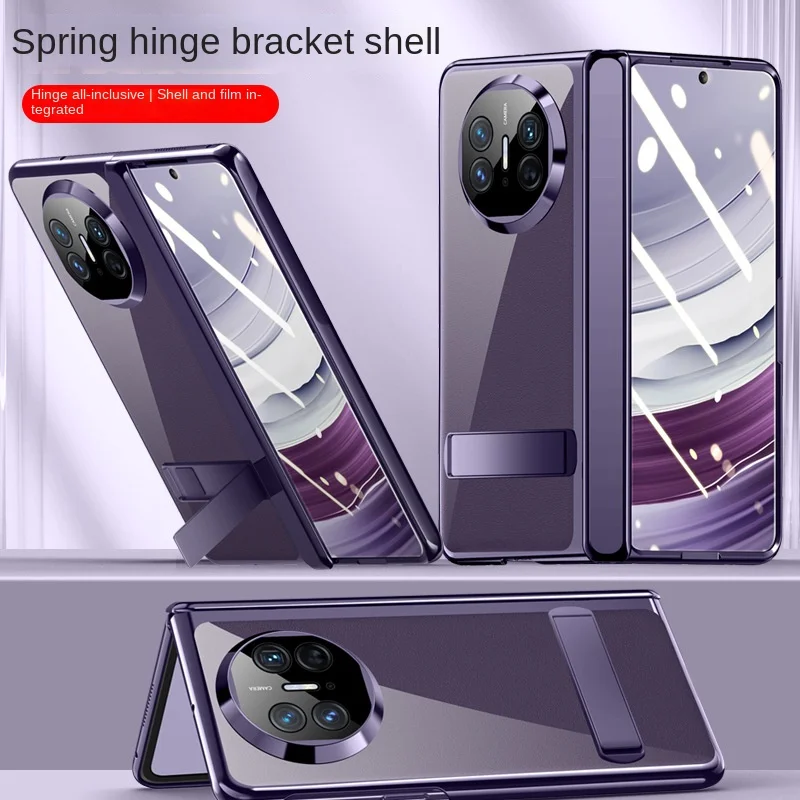 For Huawei Mate X5 x3 Case Ultra-thin transparent With Tempered Film Bracket Folding Shockproof Protection Hard Cover holder