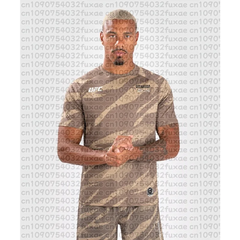 

2025 Summer UFC fighting and fitness training quick-drying T-shirt comfortable round-neck boxing match European-sized top
