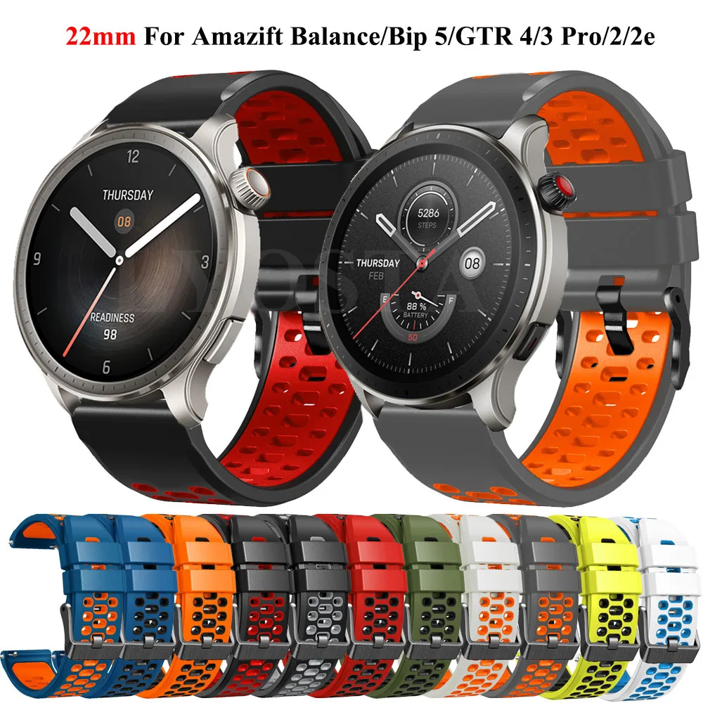 For Xiaomi Amazfit Balance Bip 5 GTR 4 3 GTR3 Pro 2 2e Silicone Bracelet Watch Strap For Amazfit GTR 4 Limited Edition Wristband