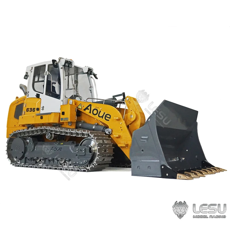 

LESU RTR 1/14 RC Loader Earth Mover 636 Assembled Painted in Yellow Hydraulic Tracked Sound Light Truck Car TH20603