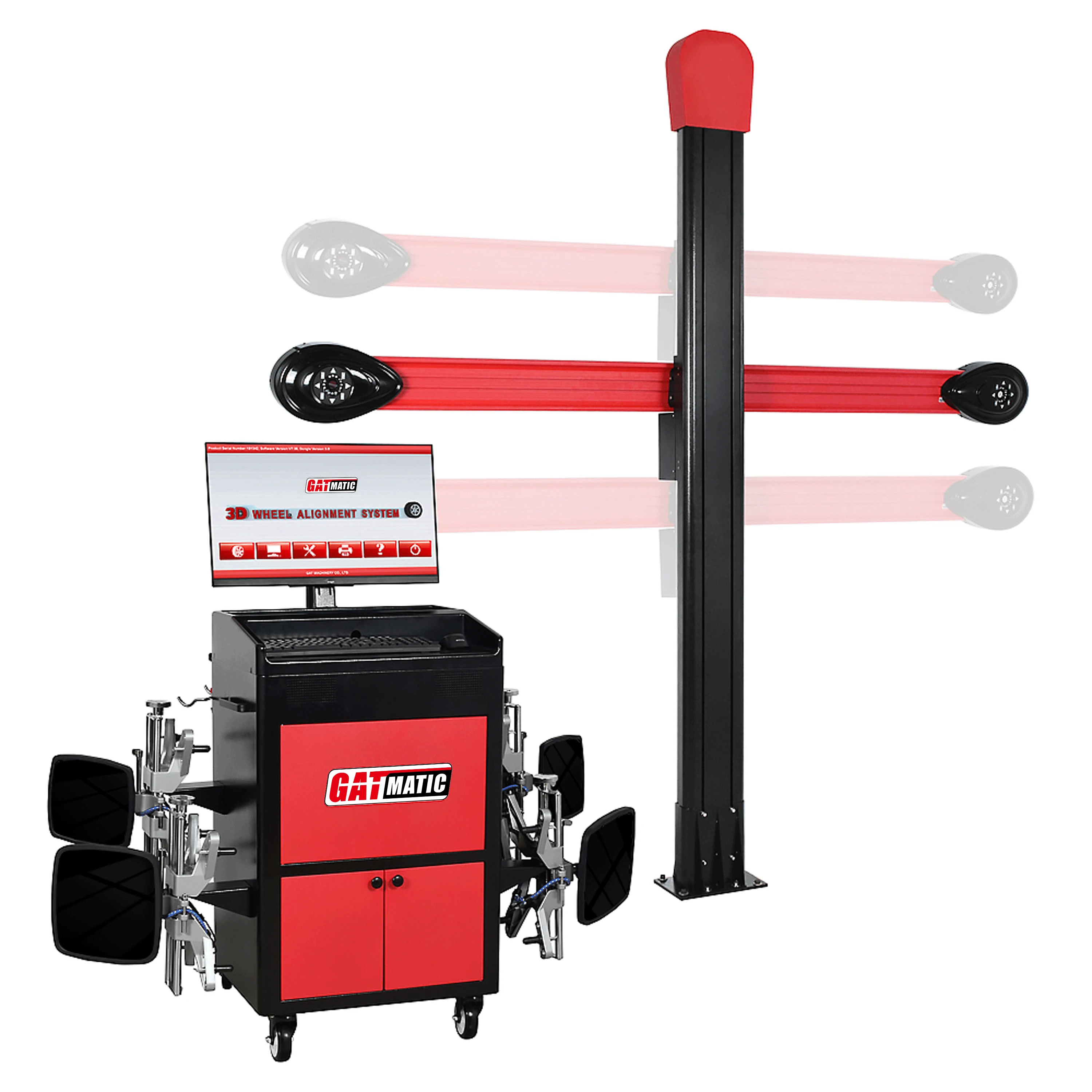 High Accuracy 3D Automatic Wheel Alignment Lift CE/ISO Certification 50K Car Databases LCD Display-Moveable Garage