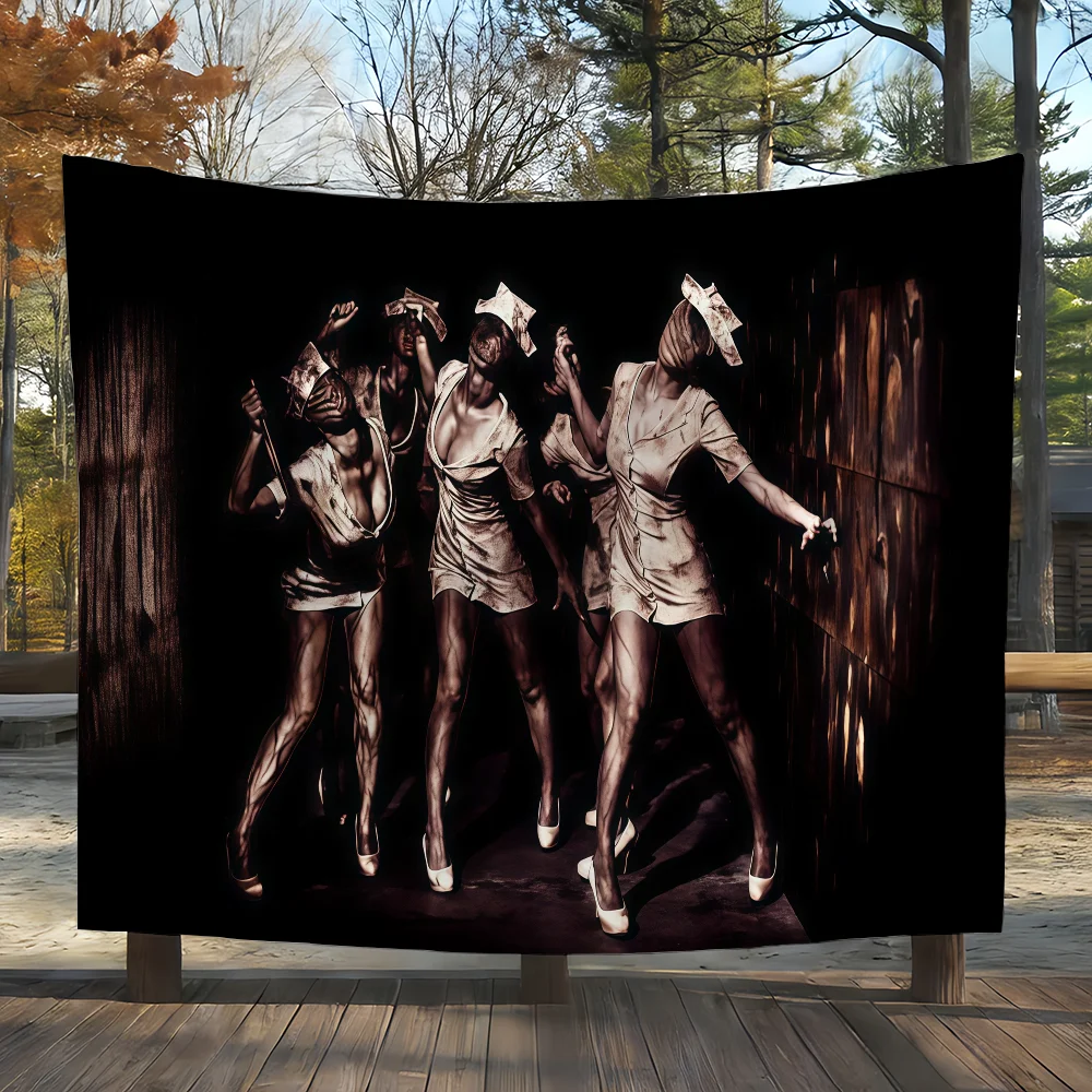 Silent Hill Monster Scary Halloween flag Tapestries Outdoor Parties Bedrooms Living Rooms Dorm Rooms Wall Decor Banners Gifts