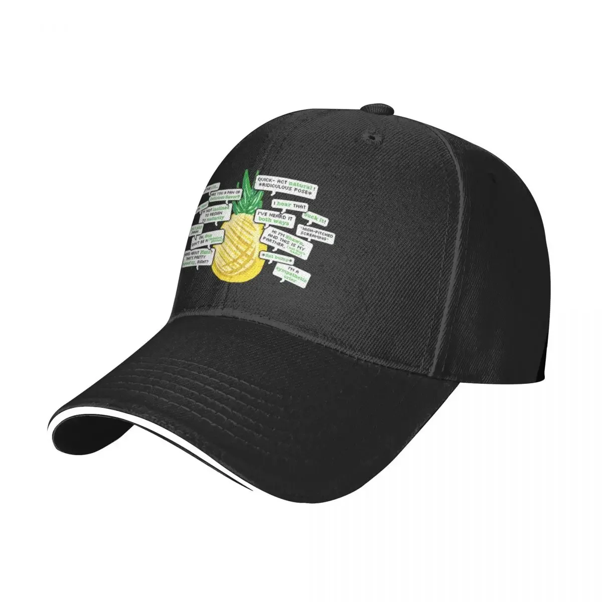 Iconic Psych Quotes ft. a Pineapple Baseball Cap Vintage Sun Cap Custom Cap New Hat Women's Hats Men's