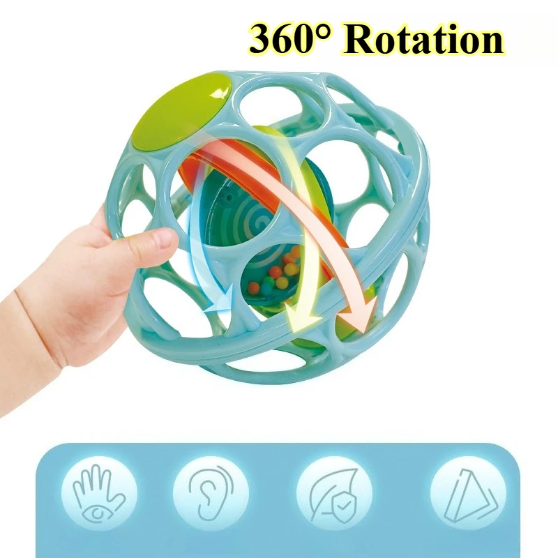 Baby Hand Grabbing Ball Can Bite The Hand and Shake The Bell Toy for Early Education Intelligence and Finger Training Baby Toys
