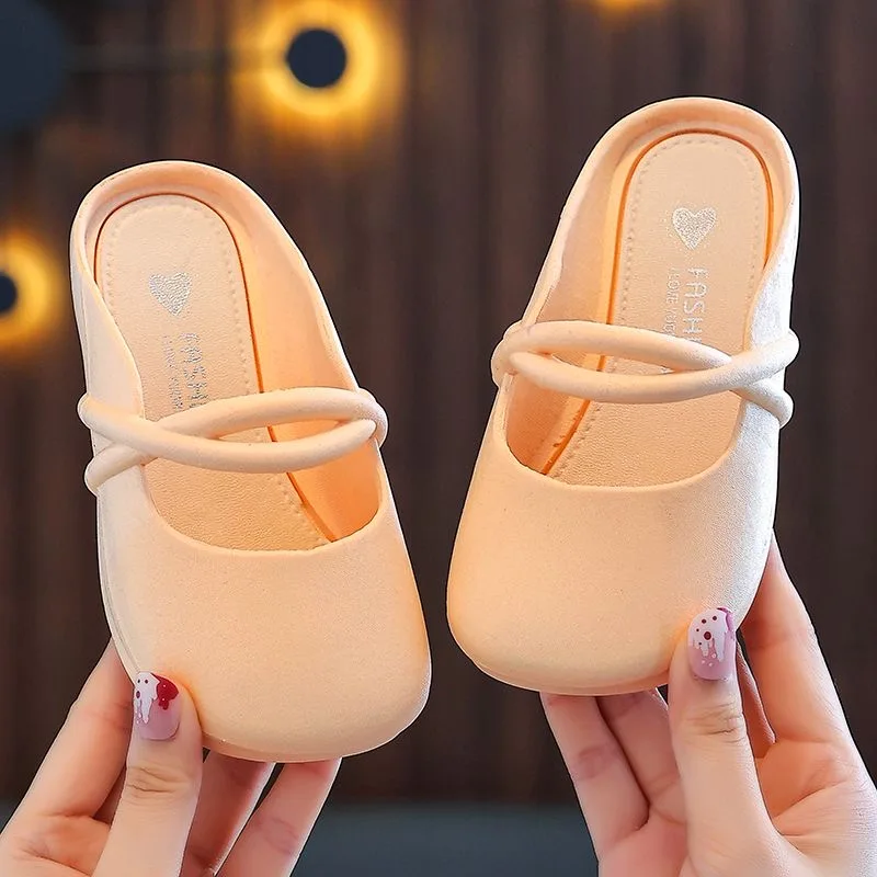 Girls' indoor slippers non-slip high appearance level summer soft sole bag breathable outside wear lovely slippers