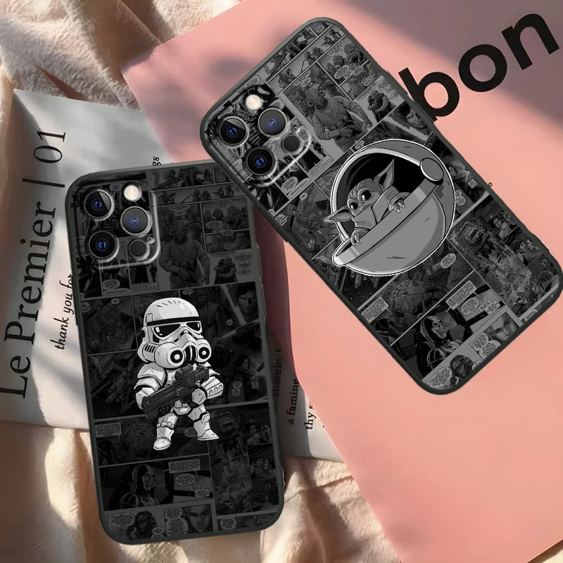 Anime Star Wars Jide TPU Black Soft Phone Case For Apple iPhone 15 14 13 12 11 X XS XR 8 7 6 6S Pro Plus Max Mini