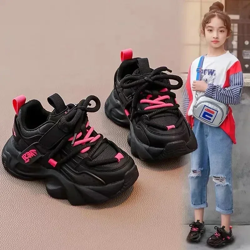 2024 Kinder Turnschuhe für Mädchen Herbst neue Mode koreanischen Stil weich bequem lässig vielseitig halten warm Baumwolle schicke Schuhe