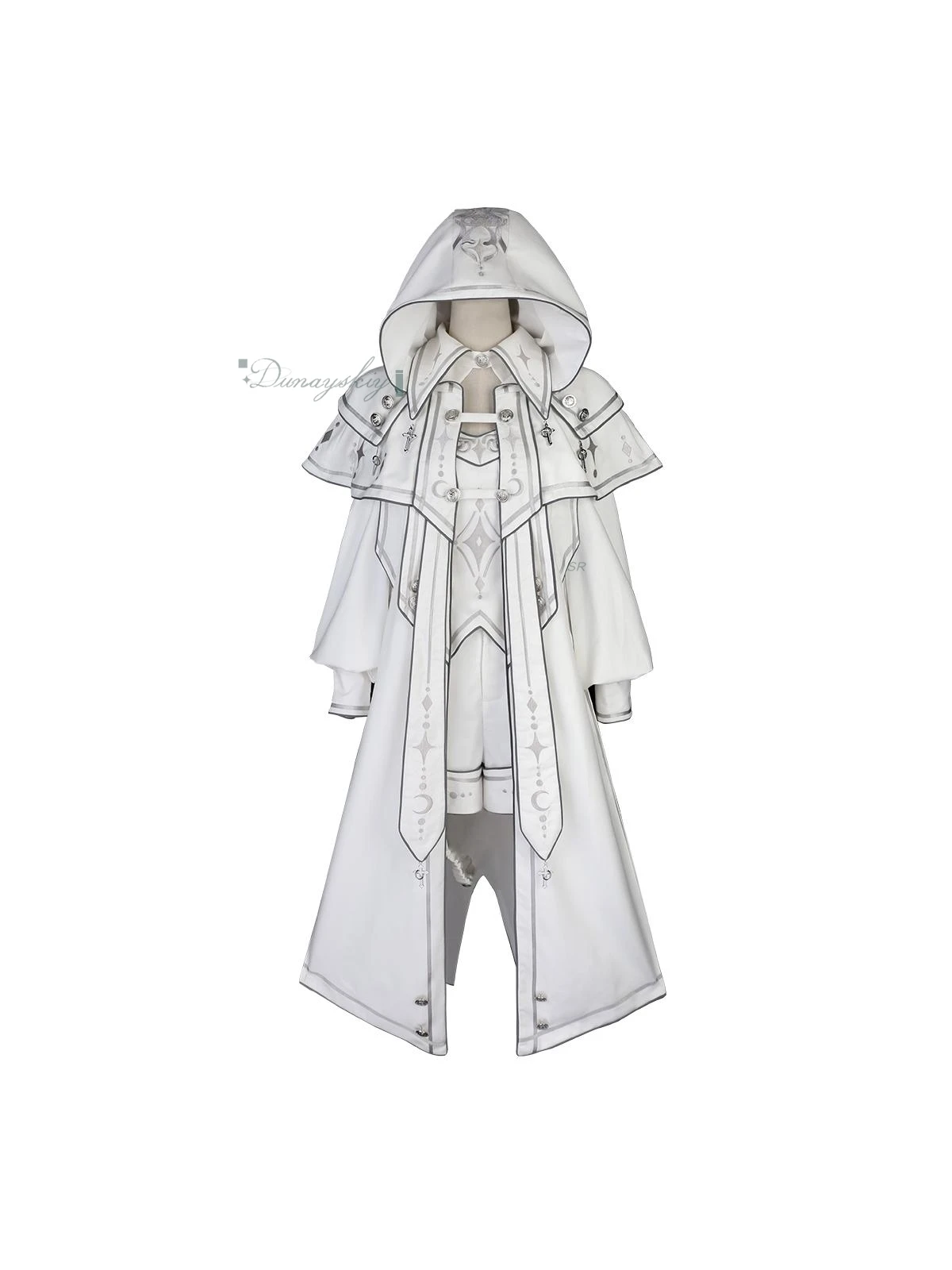 ชุดโลลิต้าสีขาว ชุดคลุมเสื้อคลุม กางเกงขาสั้น สไตล์ไซเบอร์พังก์ ชุดเต็มตัว สำหรับงานปาร์ตี้ฮาโลวีน งานคาร์นิวัล คอสเพลย์