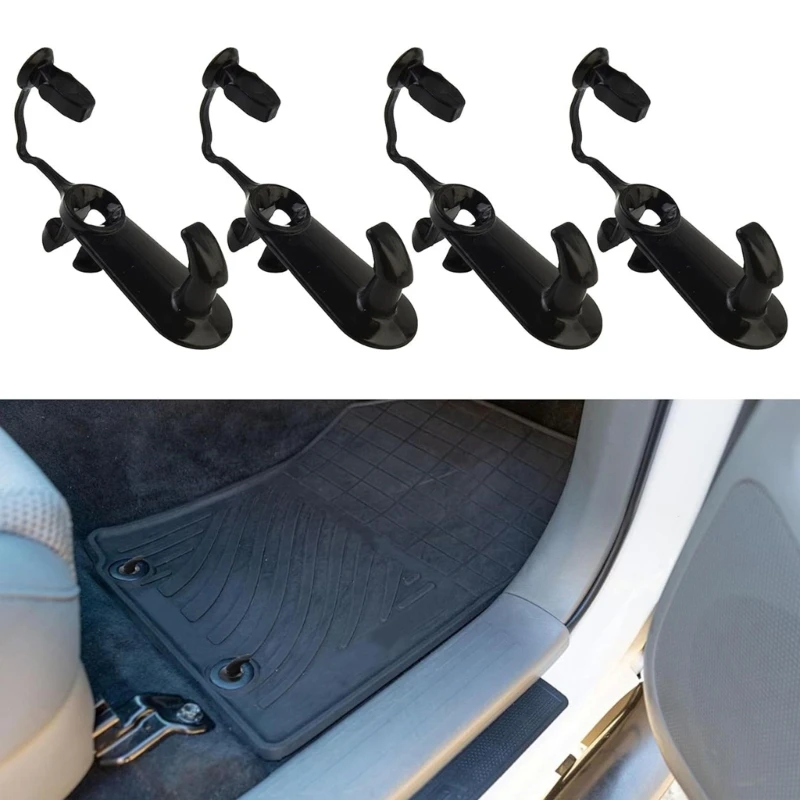 Set of 4 Mat Retainers Floor Mat Hook Retention Hold Down Clip Strong Car Carpet Mat Fasteners 0821000820 for Vehicle