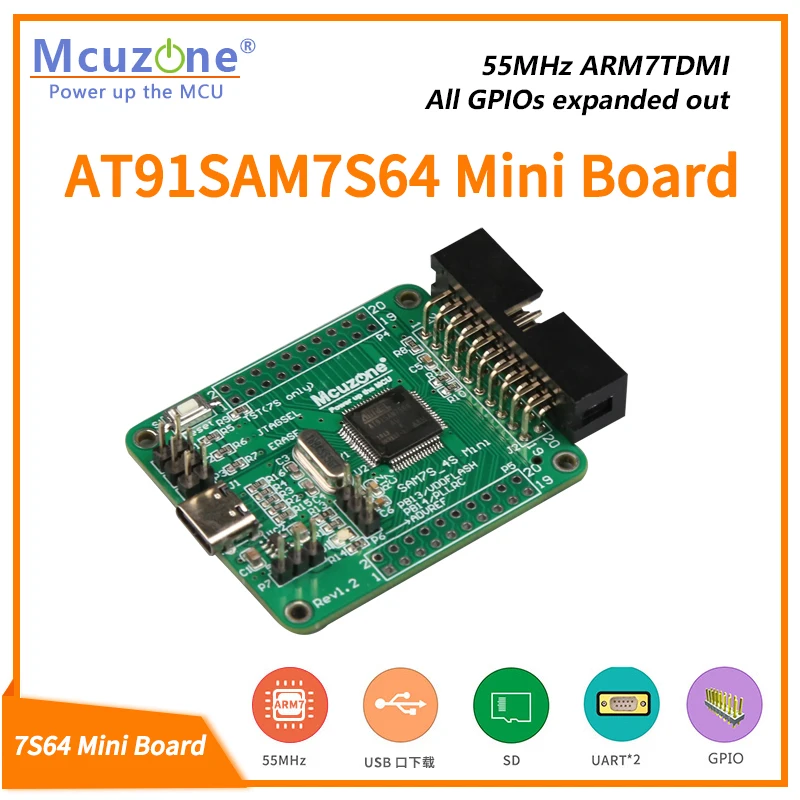 

AT91SAM7S64 Mini Board ARM7 SAM7S JTAG USB ATMEL MICROCHIP