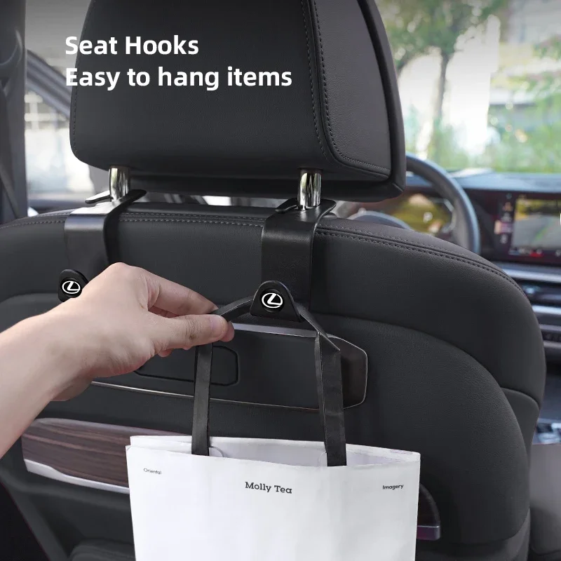

Emblems 2Pcs ABS Car Styling Seat Back Hooks Accessories For Lexus F SPORT ES RX NX LS UX LM LX GX LC RZ IS CT GS RC HS SC TX LB