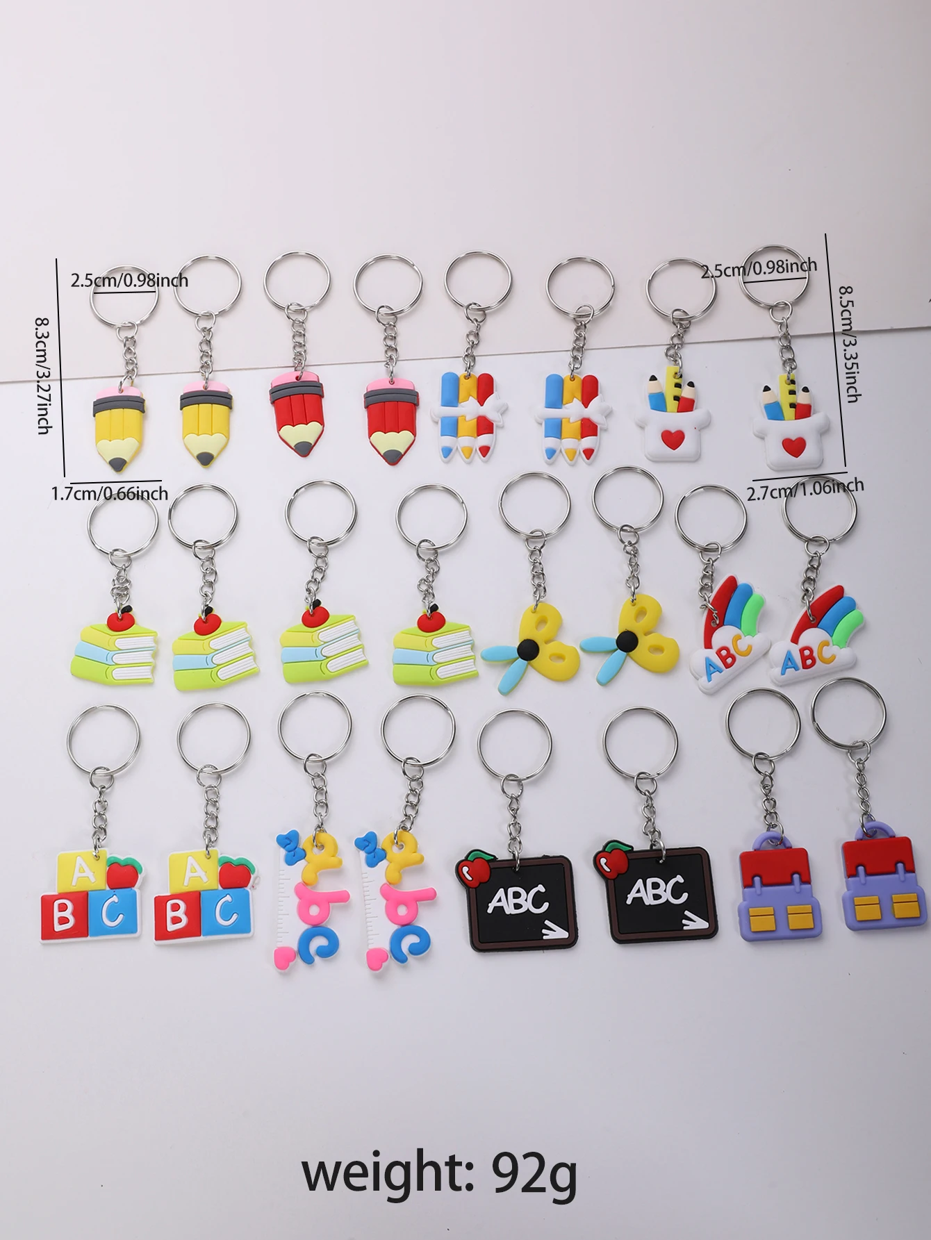 24pcs Students Stationery Keychain PVC School supplies Pendant Cartoon Bag Schoolbag Accessories School season Graduation Gifts - Image 3