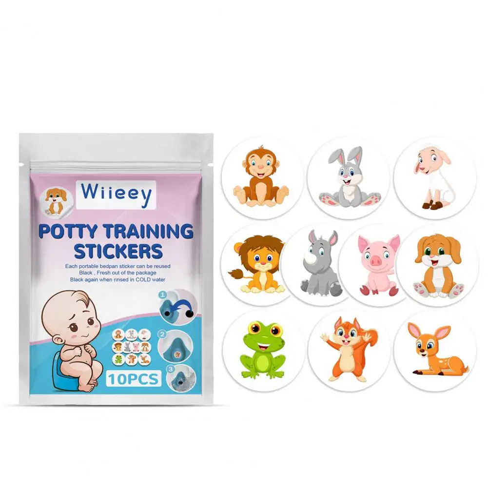 Pegatina de entrenamiento para orinal, adhesivo fuerte de refuerzo positivo de dibujos animados de animales para niño pequeño, pegatina de recompensa para orinal, 1 paquete