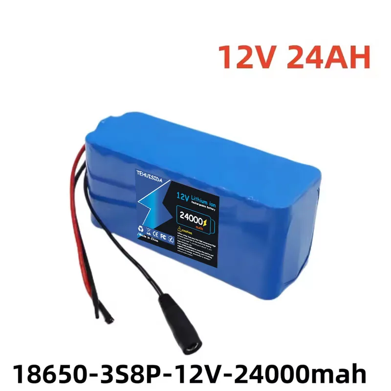 3s8p 12V 24Ah Battery Pack 18650 Lithium Ion 12V 24000mAh DC12.6V Super Large Capacity Rechargeable Battery with BMS