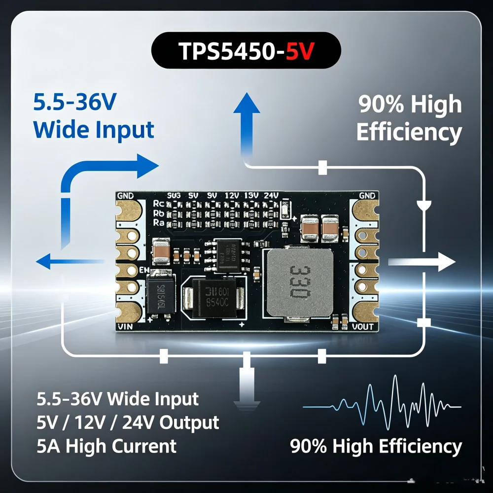 TPS5430 TPS5450 3A/5A Buck Switching Power Supply Module DC-DC 5.5-36V To 5V 12V 24V Voltage Output Step-down Board