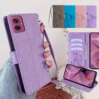 Leather Flip Wallet Case for Motorola G85 G75 G55 G45 G35 G15 G05 G84 G64Y G64 G54 Power Moto G34 G24 G14 G04 G04S Phone Cover