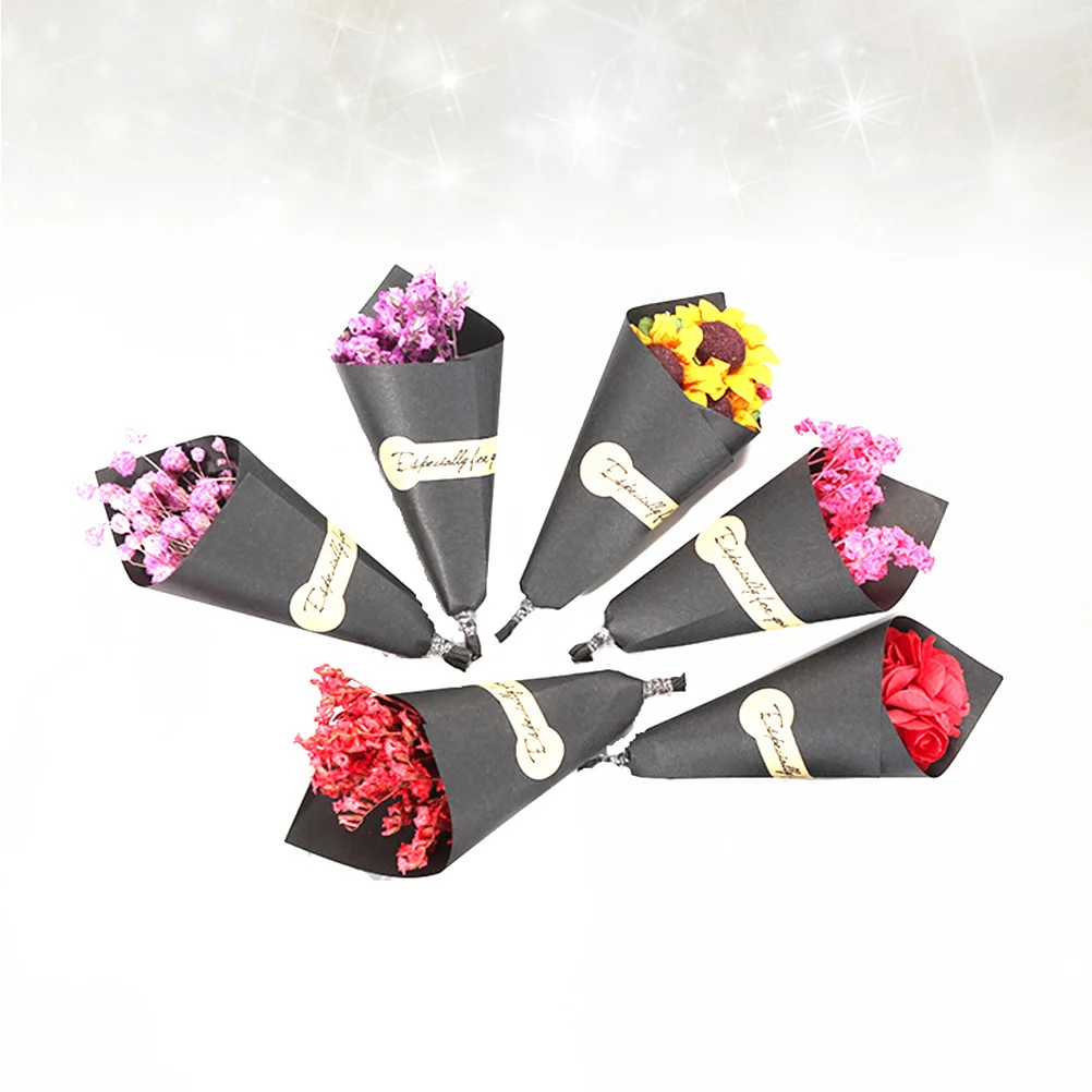 6 Stück getrockneter Blumenstrauß, hochwertig, umweltfreundlich, zum Basteln, Hochzeit, Valentinstag, Geschenk, Dekoration, Party-Bouquet, Foto-Requisite, Dekoration