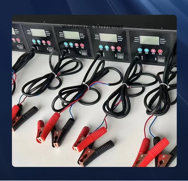 10 Port 12V Lead Acid Battery Smart 15A Pulse Repair Machine Multi-channel Charging Station Suitable for Fleet Car Battery