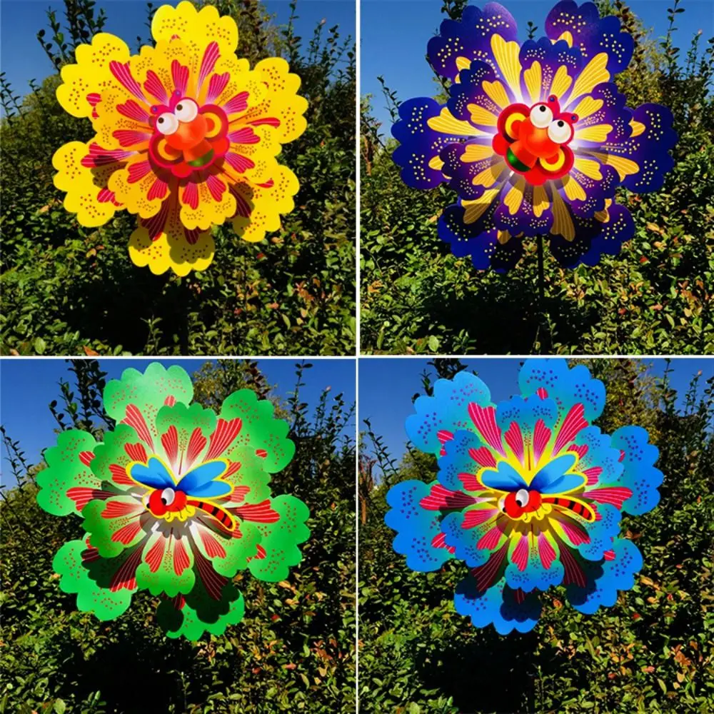 

Multistyles Cartoon Colorful Traditional Windmill Colorful PVC Rotating Wind Spinner Diameter 38cm Double Layered