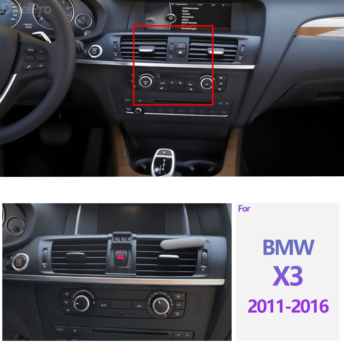 Für 2011-2016 BMW X3 F25 Auto-Handyhalterung Kabelloses Ladegerät Magsafe-Halterung Auto-Klemmung Starker Magnet Auto-Zubehör