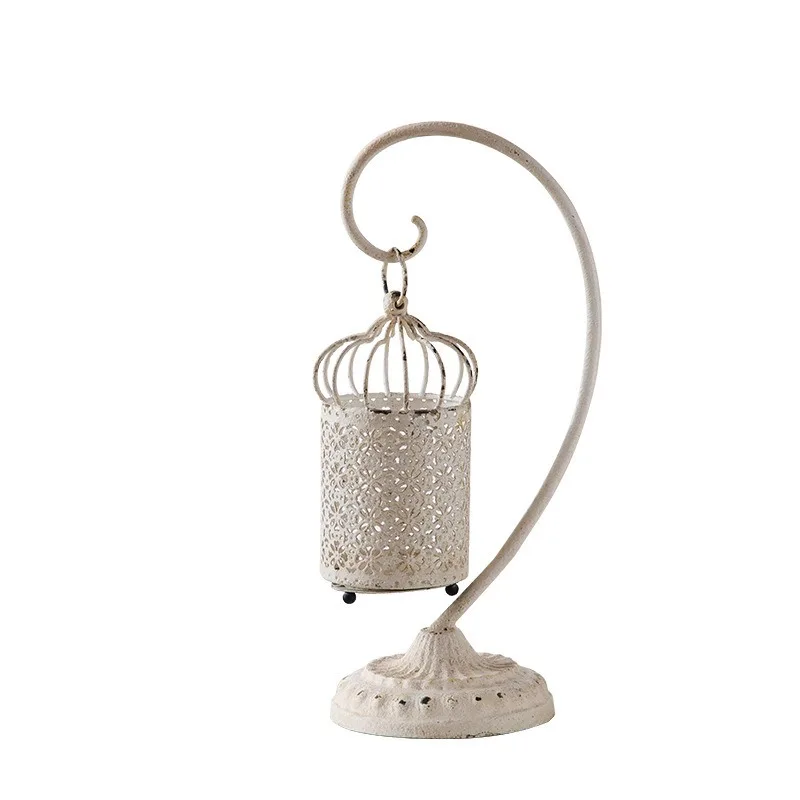 European retro wrought iron candle holder, birdcage home candle ornament, creative jewelry gifts, romantic wedding candlelight