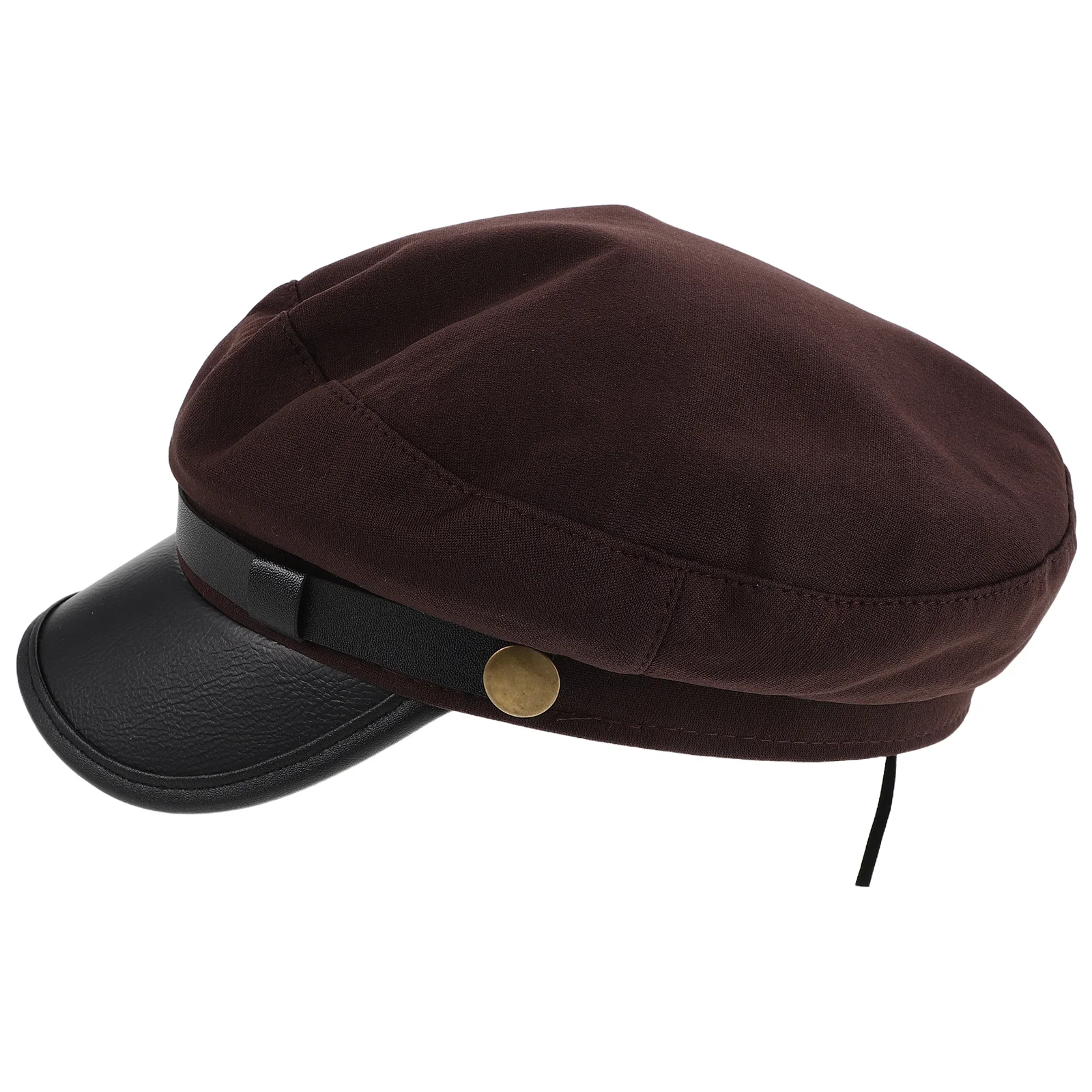 

Brown Vintage Beret Cap Unisex Newsboy Hat Coffee Color Flat Top Sailor Captain Hat For Men Women Party Festival Outdoor