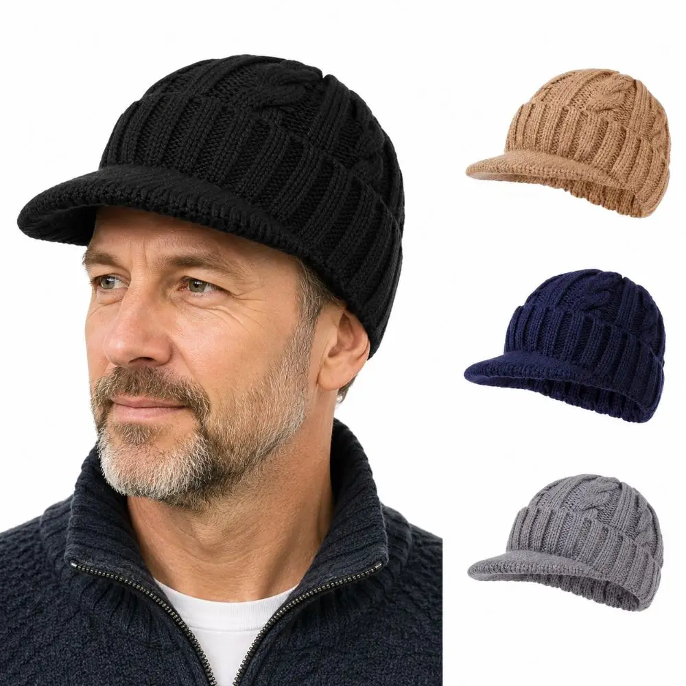 Versatile Thickened Warm Knitted Hat Double Layers Fur Lined Beanie With Earmuffs Coldproof Outdoor Warm Hat for Autumn Winter view 5