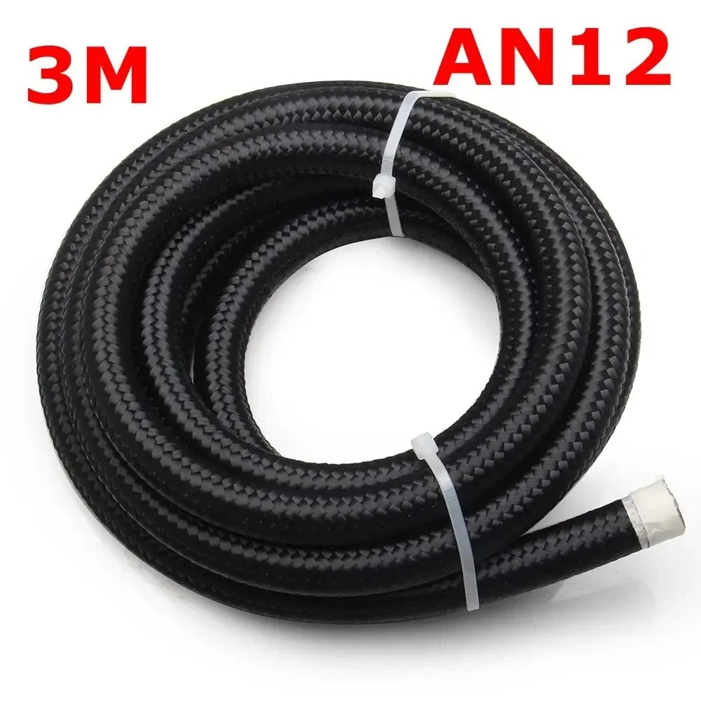 1M 3M 5M Brandstofslang Olie Gasleiding AN4 AN6 AN8 AN10 AN12 Koeler Slang Lijn Buis Nylon Roestvrij Staal Gevlochten CPE Rubber