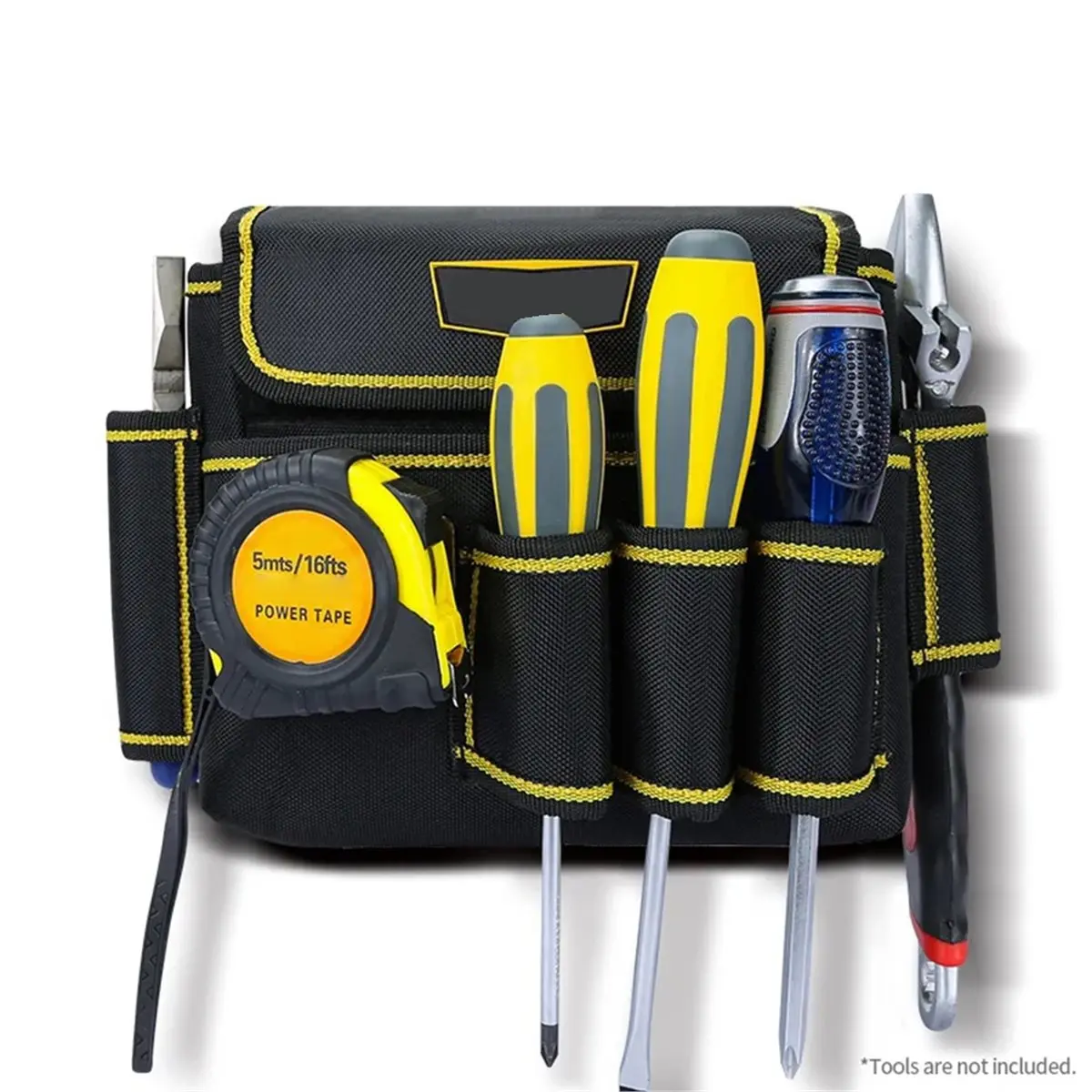 

1pc Multi-Pocket Tool Pouch, 600D Oxford Cloth, Adjustable Belt for Electrician, Carpenter
