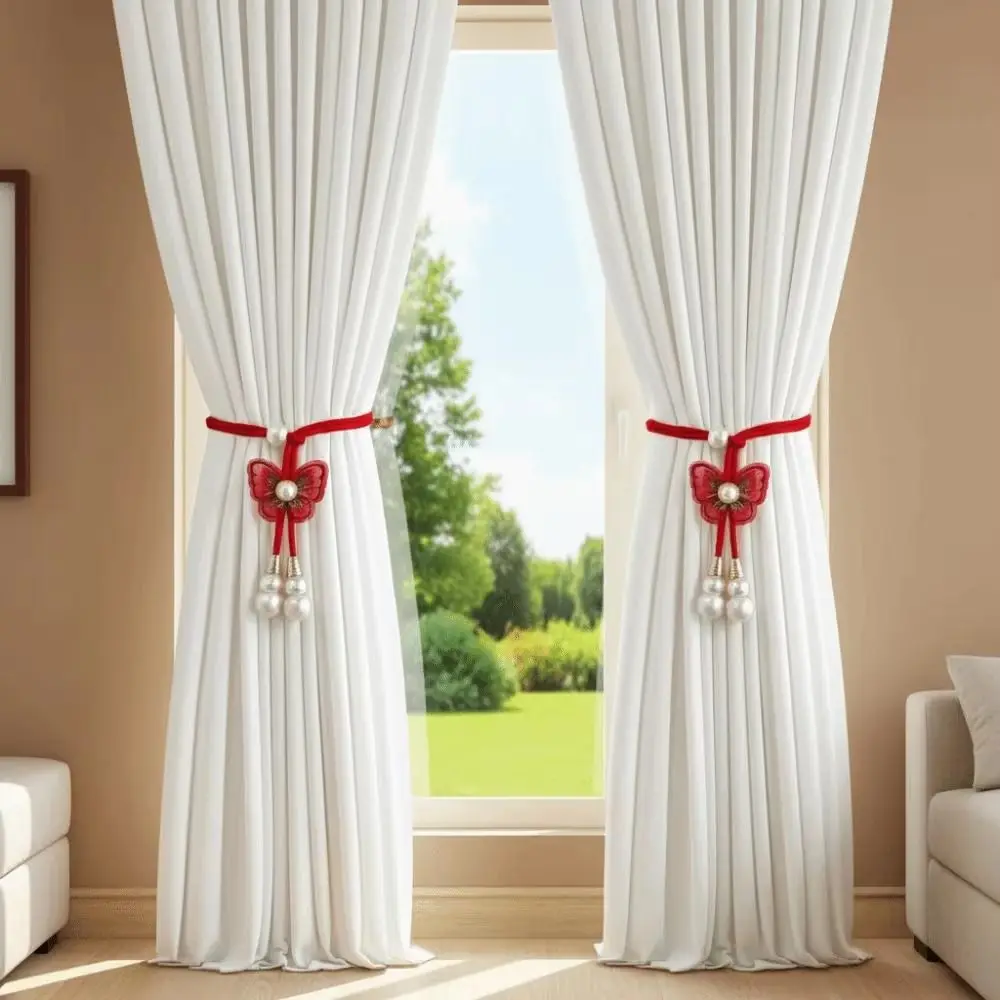 High Quality Adjustable Butterfly Shape Curtain Tieback Elastic Band Cartoon Curtain Rope Curtain Buckle Room Home Decor