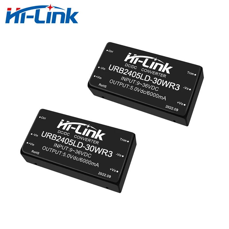 Free Shipping Hi-Link 10pcs/lot URB2405LD-30WR3 Factory 30W 5V 6A DC DC Converter 91% Efficiency Power Supply Intelligent Module