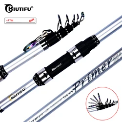 BIUTIFU Surf Rod 5.3/5.0/4.5/4.2/4.05/3.9m Telescopic Fishing Travel Spinning Power 60-200g Throw Surfcasting Shore Casting Pole