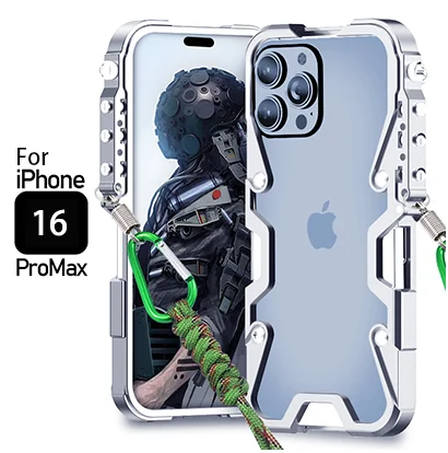 

Luxury aluminum alloy hollow heat dissipation Phone Case For Apple iPhone 16 Pro Max shockproof Back Cove For iPhone A3296 A3084