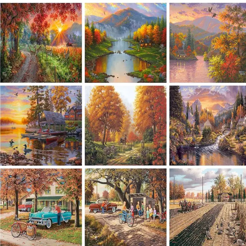 

PhotoCustom Paintings By Number Kit Landscape Paint Canvas Picture Oil Painting By Number HandPainted For Adults Home Decor New