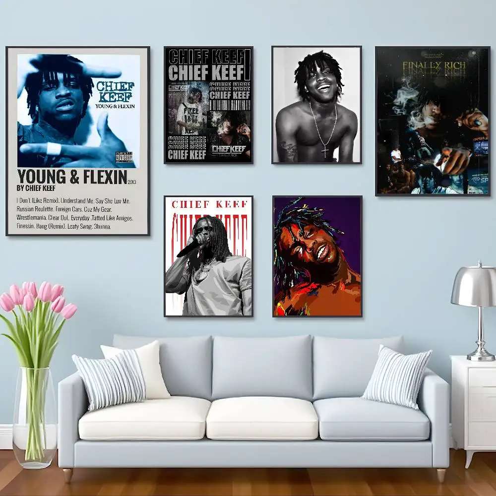 American Hip Hop Rapper C-Chief KeefS Poster HD Self-Adhesive Waterproof Posters Versatile Decor for Homes Bars Hotels More