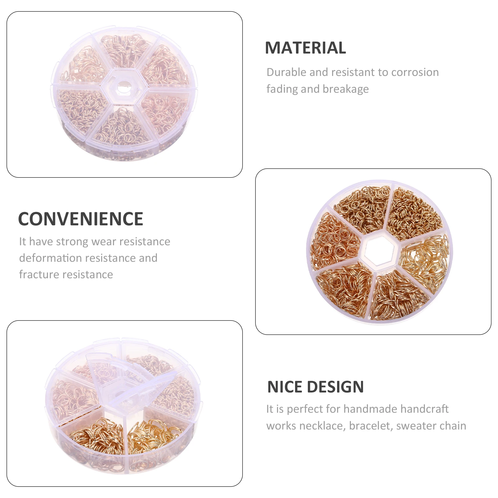 

Open Ring Accessories Jewelry Findings Earring Jump Rings Suite Small for Crafts Metal Stainless Steel Necklace Making Supplies