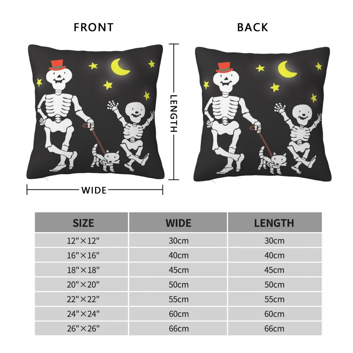 Funny Bones Retro Tv Cartoon Square Pillowcase Polyester Linen Velvet Creative Zip Decorative Room Cushion Cover 45x45