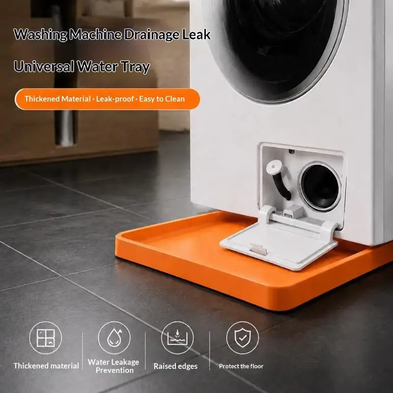 Washing Machine Drain Tray Leak-Proof Keeps Floor Clean Washer Drain Guide Tray Simple Durable Water Collection Box