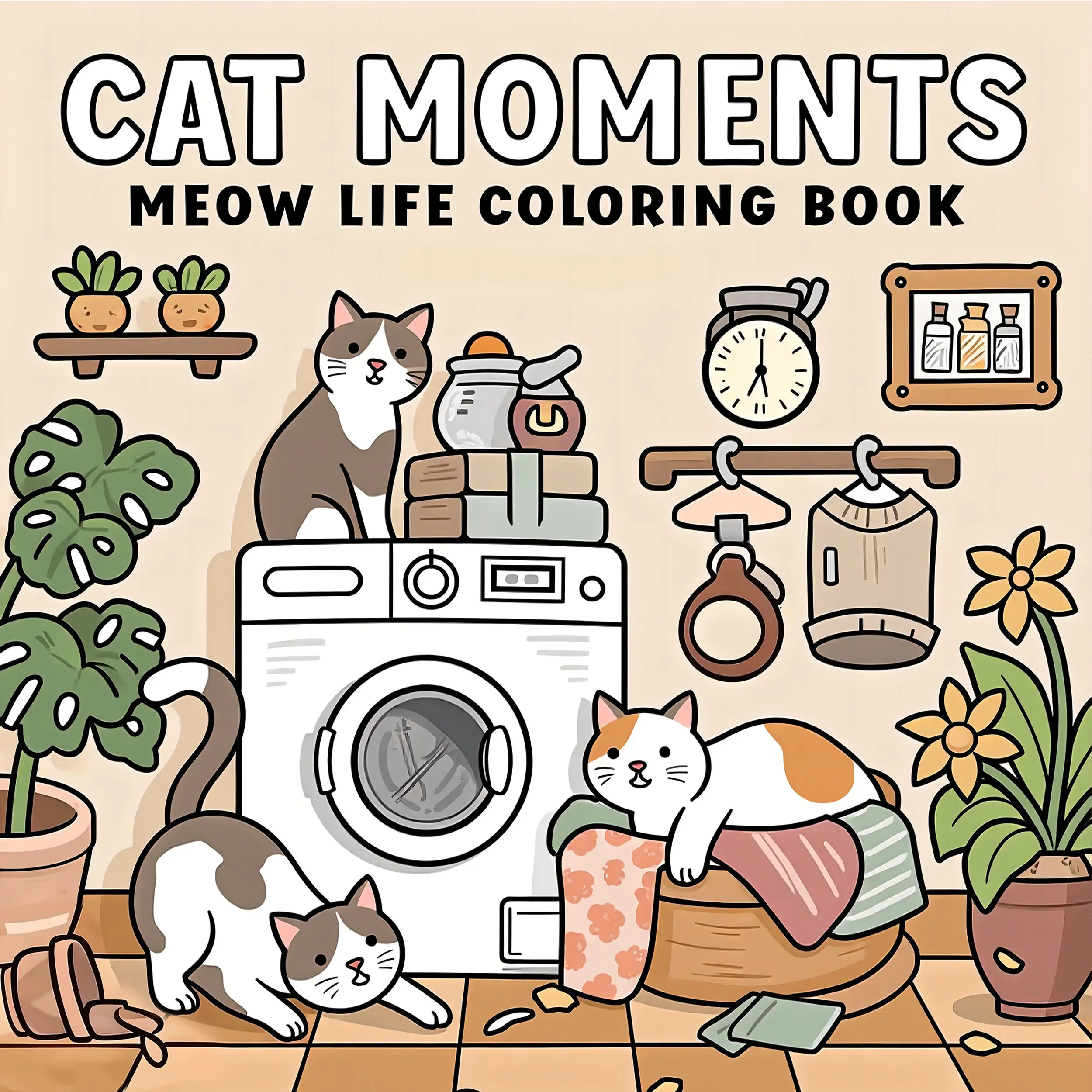 Cat Moments Kleurboek voor volwassenen Uniek boek voor ontspanning Opgewaardeerd papier voor comfortabel kleuren Perfect cadeau Vriend - afbeelding 1
