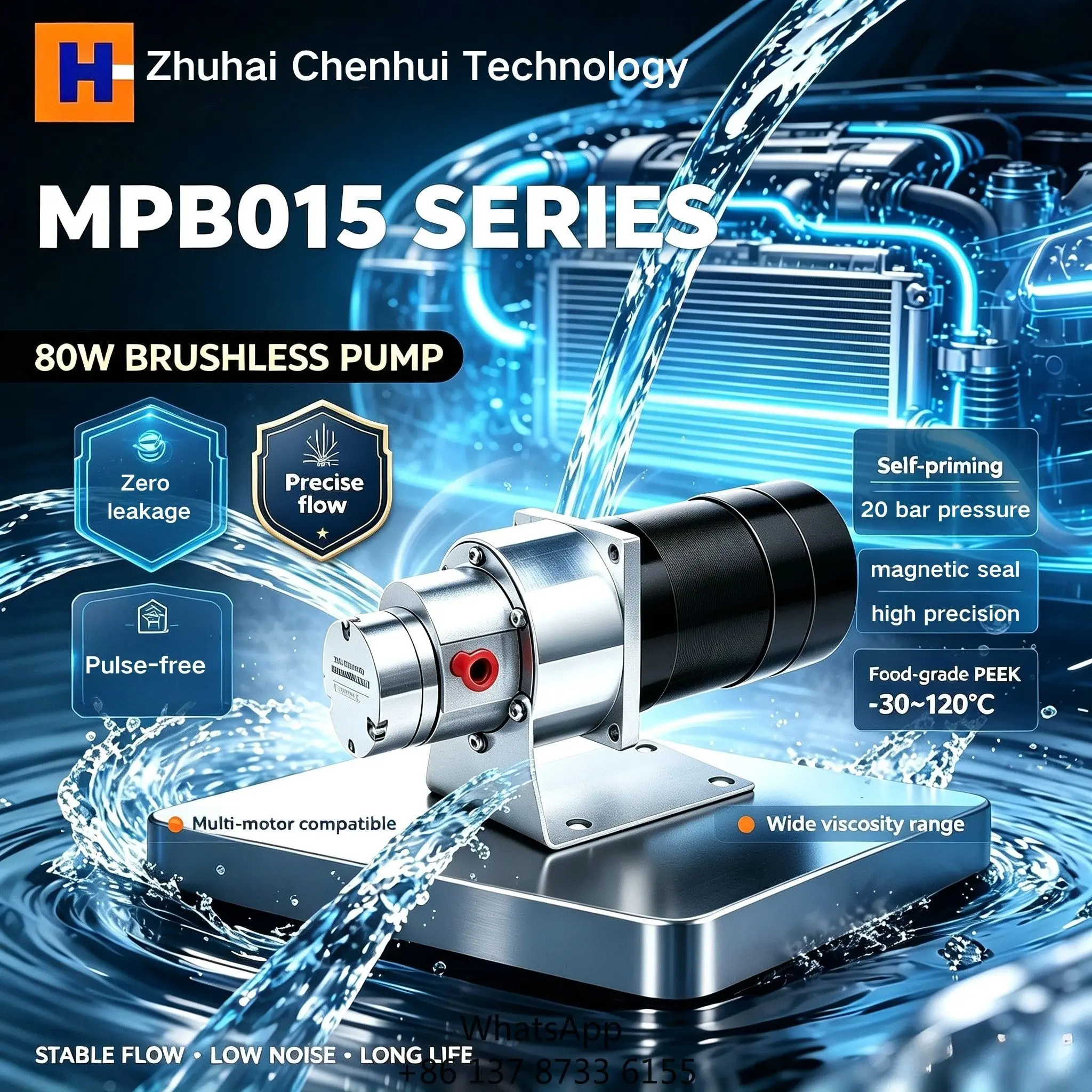 Chenhui 12V 24V DC Micro Gear Pump Miniature Electric Oil Water Fuel Transfer Gear Pump