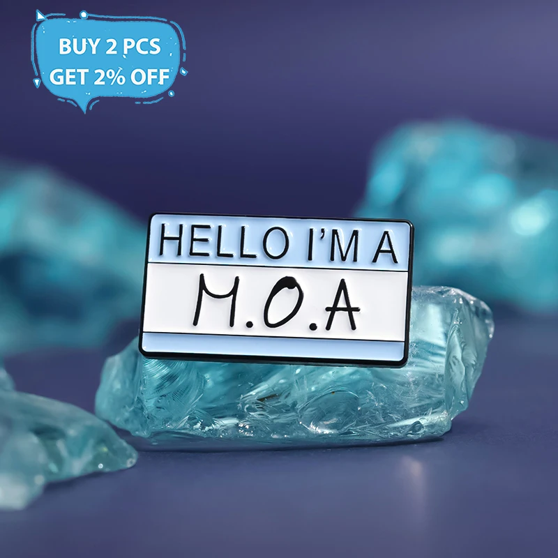 HELLO I'M A MONBEBE Enamel Pins Custom Self Introduction Brooches Lapel Badges Jewelry Gift for Friends