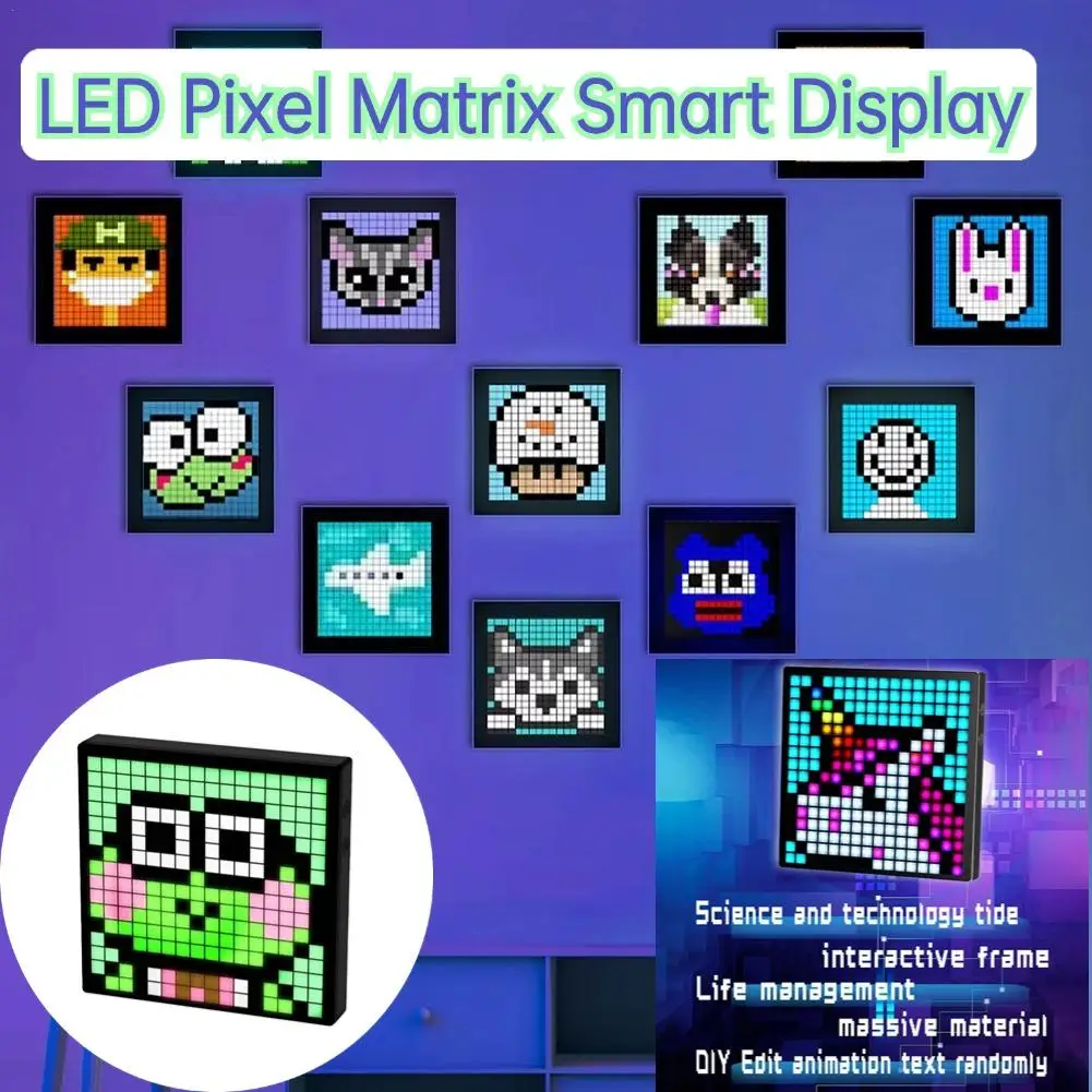 DIY Smart LED Matrix Pixel Display RGB Graffiti Bluetooth App Control Art Display For Gaming Anime Room Decor Pixel Lamp Panel