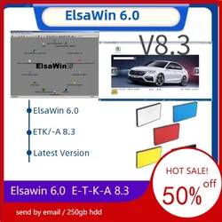 ELSAWIN-6.0 E T/ K 8.3 Mais Novo para VW Auto Repair Software, Veículos Eletrônicos Peças Catálogo, 250GB HDD, Hot, 2022