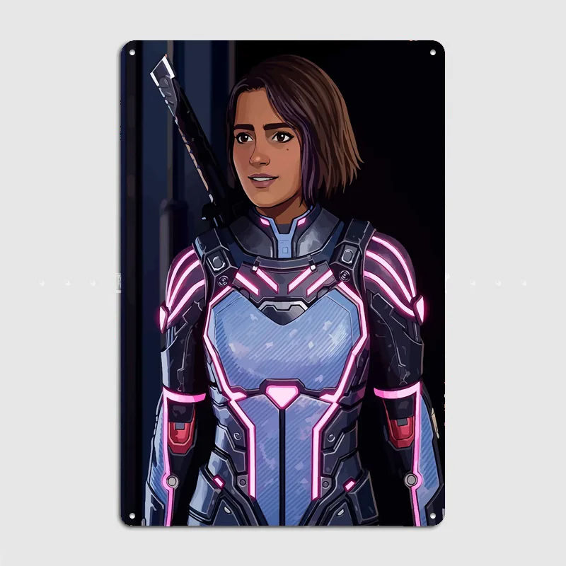 Split Fiction Game Woman in futuristic armor Poster Metal Tin Sign Indoor Home Decor Bar Custom Posters Wall Room Decorations