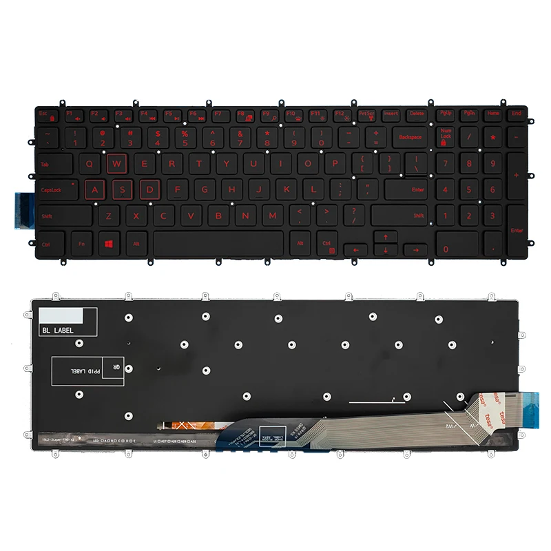 Nouveau clavier d'ordinateur portable rétro-éclairé de remplacement, pour Dell G3 15 3590 3579 3779 G5 15 5590