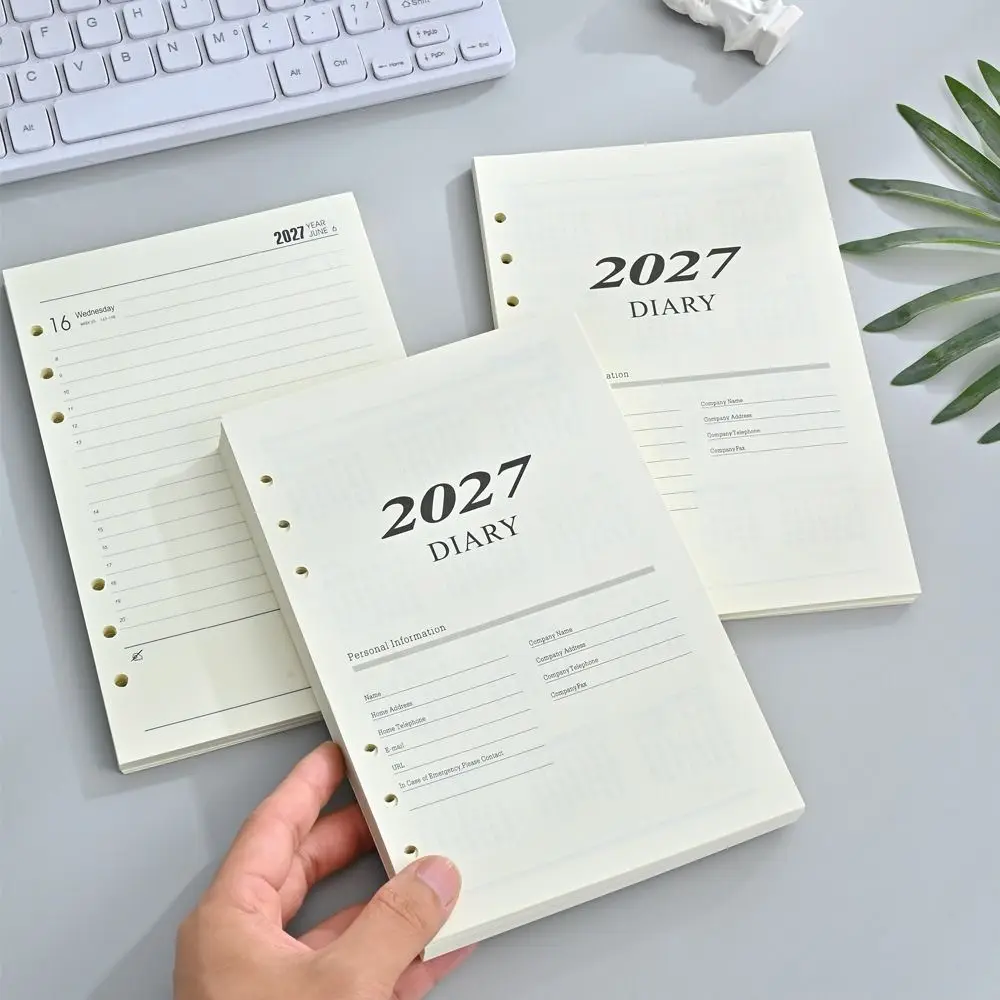 A5 2027 Journal Agenda Plannner Notebook Paper Loose Leaf Loose Leaf Calendar Inserts English Binder Notebook Refill view 4