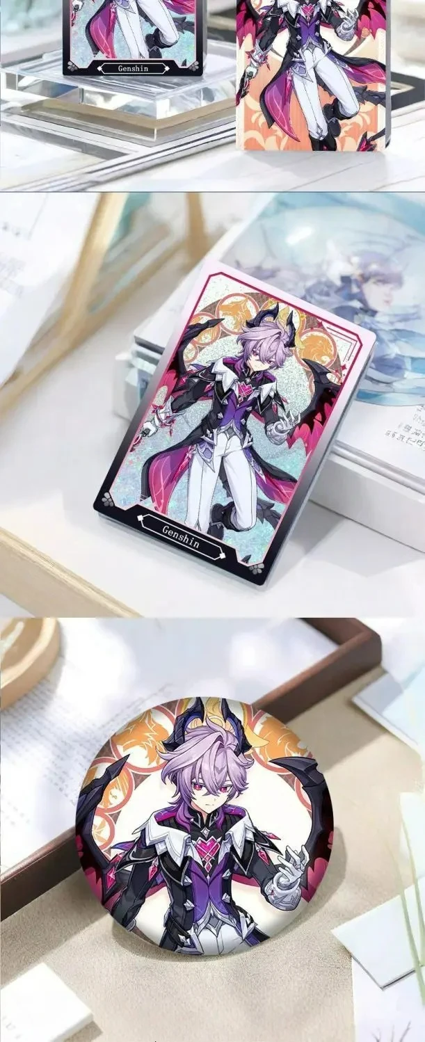 Jogo genshin impacto durin anime cosplay fluindo areia mahjong emblema acrílico tijolo mascote estudante acessório fãs presente