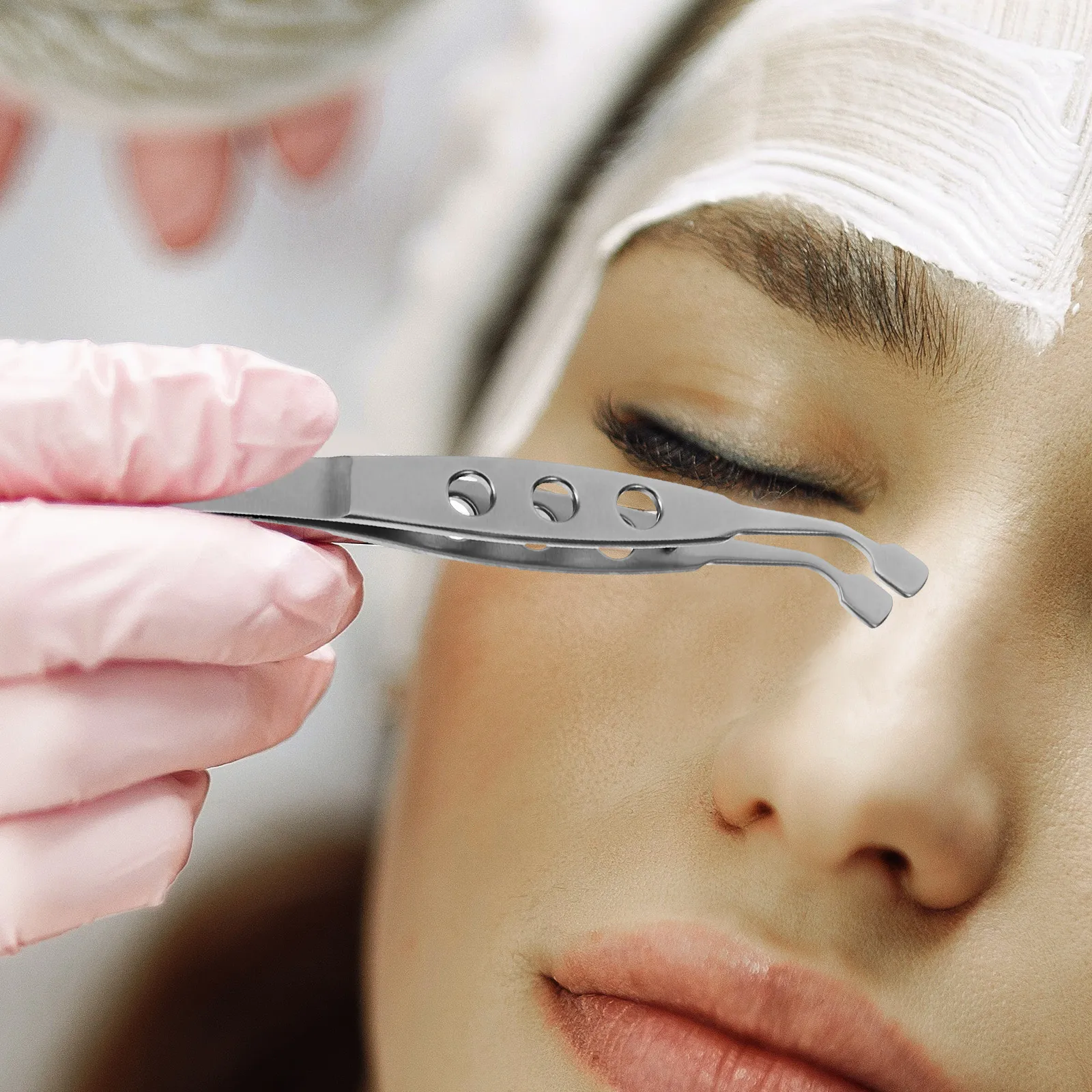 

Stainless Steel Eyelid Compressor Meibomian Gland Tweezers for Dry Eye Treatment Gentle Eyelid Pressure Tool Women Eye Care